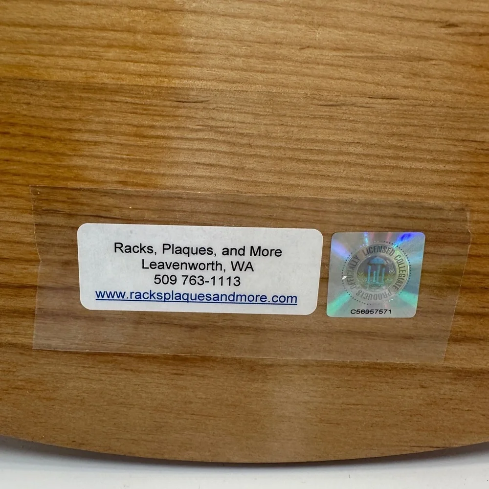 WSU Washington State University Solid‎ Wood Hand Crafted Plaque with Clock Cougs
